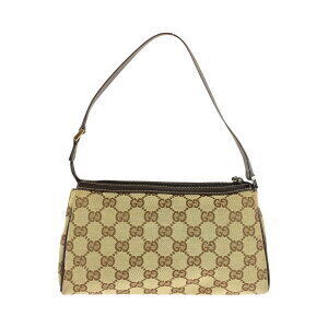 Gucci accessory pouch GG brown leather canvas